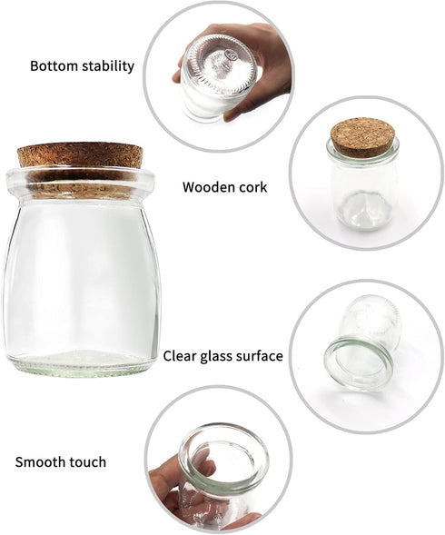 6Pcs 100ml Mini Glass Decorative Bottle with Cork Stopper, Empty Glass Jars for Party Wedding Favor Storage