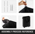 Slim Rolling Laundry Basket, 45L Small Hamper with Wheels and Adjustable Long Handles, Black