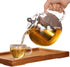 Hofu Small Clear High Borosilicate Glass Tea Pot with Removable 304 Stainless Steel Infuser, 660 ml