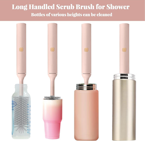 3 Electric Cleaning Brush with USB Rechargeable Electric Bottle Brush Cleaner and Replaceable Silicone Bottle Brushes