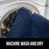 Gorilla Grip Plush Absorbent Shaggy Chenille Bath Rug Mat - Machine Washable, Navy, 22.5x19.5