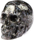 Skullis 2.0" Gabbro Crystal Skull - Hand Carved Gemstone Fine Art Sculpture, Reiki Healing Stone Statue