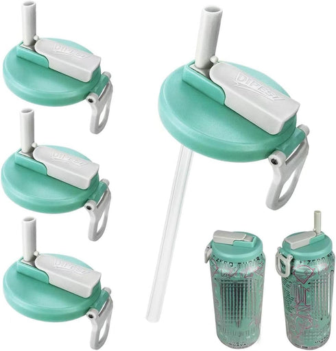 DIPESI 4 Pack Soda Can Lids with Straws,Inspired by Energy Drink Can