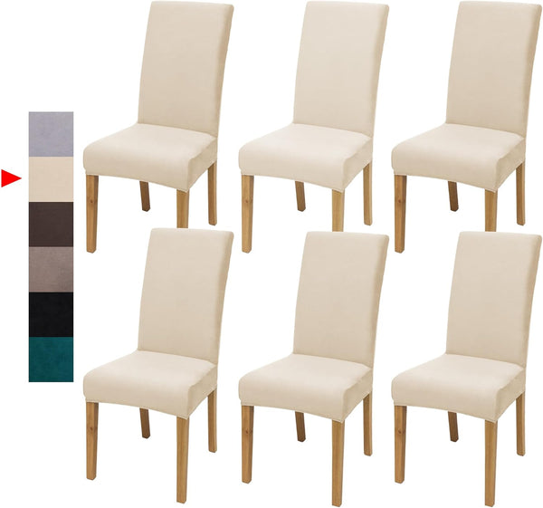 Velvet Dining Chair Covers,Dining Room Chair Covers Set of 6,Stretch Kitchen Chair