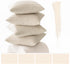 MIULEE Pack of 4 Cream White Corduroy Decorative Throw Pillow Covers, 22x22 Inch Soft Boho Striped Home Decor