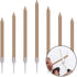 Luter 48Pcs Metallic Birthday Candles in Holders for Tall Birthday Cake and Long Thin Cupcake Decoration