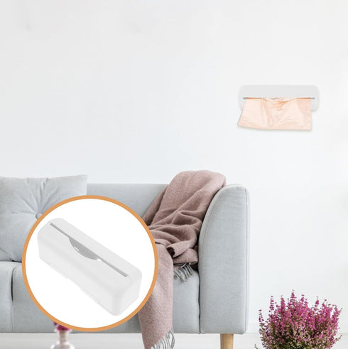 Luxshiny Wall-mounted Plastic Bag Holder, Trash Bag Dispenser, Easy Hanging Organizer for Home Kitchen