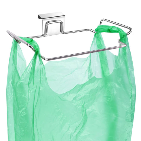 Large Stainless Steel Trash Bag Holder for Kitchen Cabinets, Under Sink Garbage Bag Holder, Waste Can