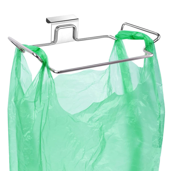 Large Stainless Steel Trash Bag Holder for Kitchen Cabinets, Under Sink Garbage Bag Holder, Waste Can