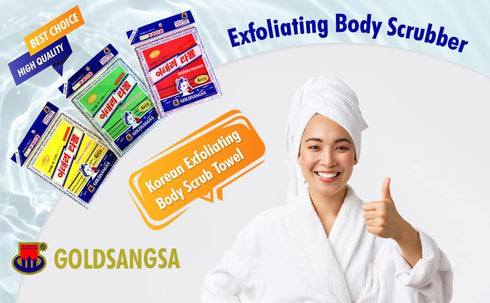 HMI 8 pcs Asian Exfoliating Bath Washcloth - Red & Green