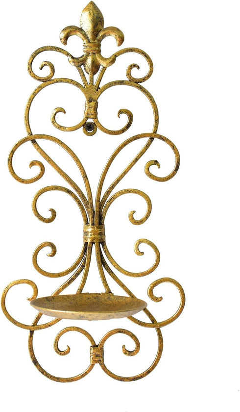 JUCONSIN Set 2, Wall Sconces Candle Holder of Metal Wall Decorations Hanging Wall Mounted Candle Sconces for Living