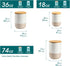 Set 3-Piece Countertop vancasso Sabine Ceramic Canister with Airtight Wood Lids - Kitchen Storage for Flour, Sugar