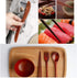 Reusable Wooden Utensil Flatware Set, 10 Pcs Bamboo Spoon and Fork Travel Cutlery Set with Case