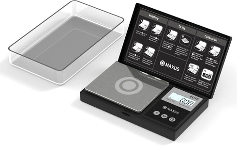MAXUS Digital Pocket Gram Scale, 500g x 0.01g High Precision with Tray, Weighs Small Food, Jewelry