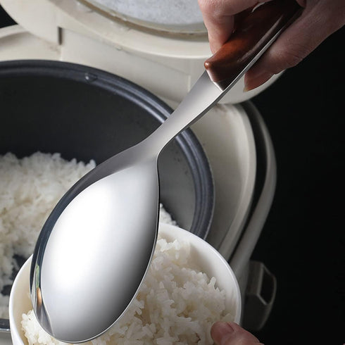 2pcs Stainless Steel Rice Spoon, Rice Cooker Dishes Condiment Spoon, Non Stick Kitchen Scoops