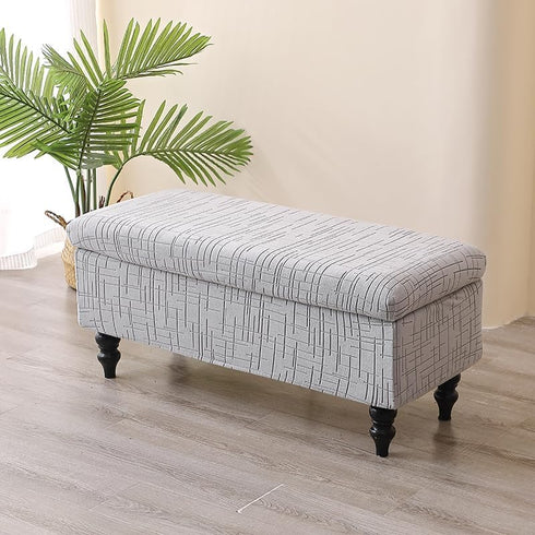 52) Eco-Ancheng Storage Ottoman Cover Rectangle Ottoman Slipcover Folding Storage Bench Cover Footrest Stool Slipcover