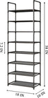 MUAHRCE 8-Tier Closet, (18" W10" D58" Tall Shoe Rack for Entryway, Adjustable Sturdy Durable Shoe Shelf,Narrow Shoe