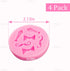 AUEAR Set of 4 Mini Bow-Ties Necktie Mustache Silicone Mold for Fondant Cake, Chocolate, Baking Tools, Pink