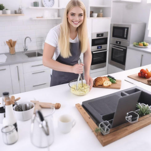FLYINGSEA Professional Potato Masher - 18-8 Stainless Steel Vegetable Masher, Cooking and Kitchen Tools