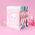 BelugaDesign Cat Moon Bookends | Anime Cute Magical Kawaii Pink Yellow White Pastel Clouds Cherry Blossoms Decorative
