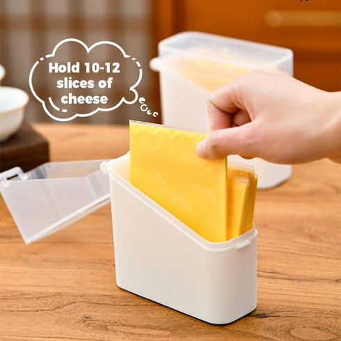 Cheese Storage Box for Fridge, 2/4 PCS Sliced Cheese Container with Flip Lid, Plastic Cheese Keeper Holder