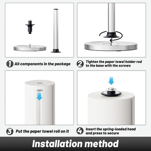 VEHHE Paper Towel Holder Countertop with Unique Damping Spring Structure for One-Handed Tearing
