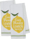 Lemon Bliss Table Linens by Design Imports - 18-Inch by 28-Inch Dishtowels, Set of 2, Lemon Squeezy Embellished