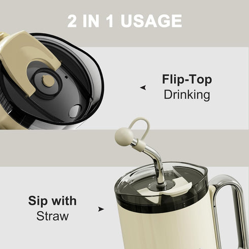 40 oz OTE Tumbler with Handle and Straw Lid, Double Walled Vacuum Stainless Steel Insulated Travel Coffee Mug, BPA