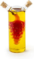 Fox Run Grape Motif Oil and Vinegar Cruet Dispenser Bottle, Clear Borosilicate Glass