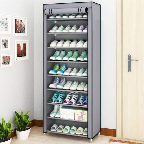 GREEF 10 Tier 30 Pairs Shoe Rack with Dustproof Cover Large Shoe Storage