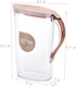 2 Pack 2 Coloch Quart Plastic Water Pitcher with Flip Top Spout Lid, Clear Slim Water Container for Fridge Door Juice