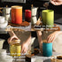 Sweejar Ceramic Food Storage Jar, Stackable Kitchen Canisters with Airtight Seal Wooden Lid, 16 Fl Oz (Gradient Green)