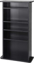 5 5 240 132 Shelf Bookcase Tier Wooden Multimedia Storage Media Cabinet DVD Rack, Adjustable Shelves Organize a Mix