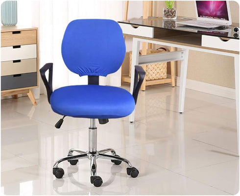 TOPINCN Soft Stretch Spandex Chair Seat Slipcover and Backrest Cover, Universal Office Chair Protective Cover (Blue)