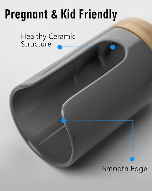 Ceramic Bathroom Cups Dispenser - 3-5 oz Disposable Paper & Plastic Bathroom Cups Holder - Mouthwash Cups Dispenser for Bathroom, Guest Toiletries, Countertop, Coffee - BPA Free (Grey) by Viosuniu