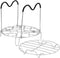 Steamer Cooling Rack Trivet Accessory Set - 9-holes Egg Steamer Cooking Rack with Heat Resistant Silicon Handles