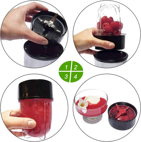 Replacement Cross Blade + 16oz Cup Set for Magic Bullet - Compatible with 250 W Magic Bullet MB1001 Blender