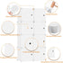 C&AHOME 8-Cube Storage Organizer with Doors, DIY Plastic Modular Bookshelf, 24.8" L × 12.4" W × 48.4" H, Milky