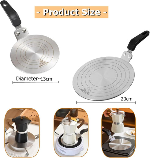 Heat Diffuser Plate, 13cm Stainless Steel Gas Stove Diffuser Plate, Cooktop Induction Adapter for Moka Pot (5 inch)