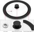 Universal Lid for Pots, Pans, and Skillets, Tempered Glass with Heat Resistant Silicone Rim, Black