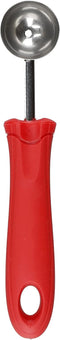 KitchenCraft Melon Baller Fruit Scoop, 17cm (6.7"), Soft Grip Easy to Clean Stainless Steel Head, Red