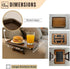'-13 9.5 Inch Sofa Table Tray - Bamboo Couch Armrest Table Universal Fit - Sofa Table With Non-Slip Pads to Keep Things