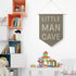 Qpenm Little Man Cave Hanging Wall Canvas Banner, Kids Playroom Hanging Pennant Flag Prints, Nursery Boy Wall Decor