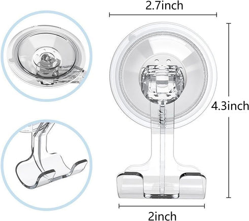zuylikxy 2PCS Suction Cup Razor Holder for Shower, Clear Reusable His and Hers Razor Hooks