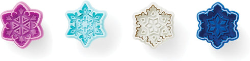 Fox Run Assorted Winter Snowflake Pastry/Cookie/Pie/Fondant Stamper and Cutters 2", Set of 4, Multi-Color