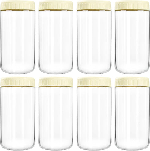SHOWIN Overnight Oats Containers with Lids, 24oz Glass Jars with Lids 8
