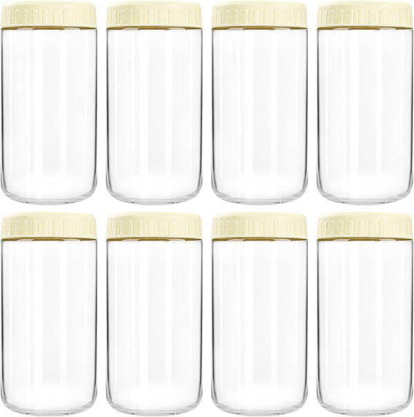 SHOWIN Overnight Oats Containers with Lids, 24oz Glass Jars with Lids 8
