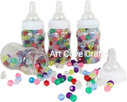 4.25 inch Fillable Plastic Mini Baby Bottles Bulk White Cap 24 Pieces
