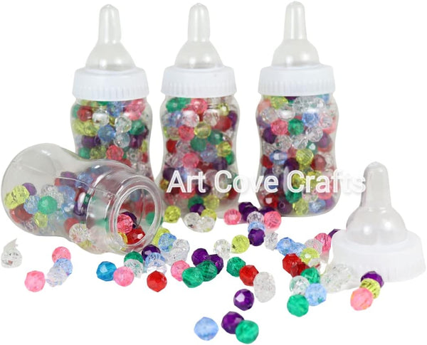4.25 inch Fillable Plastic Mini Baby Bottles Bulk White Cap 24 Pieces