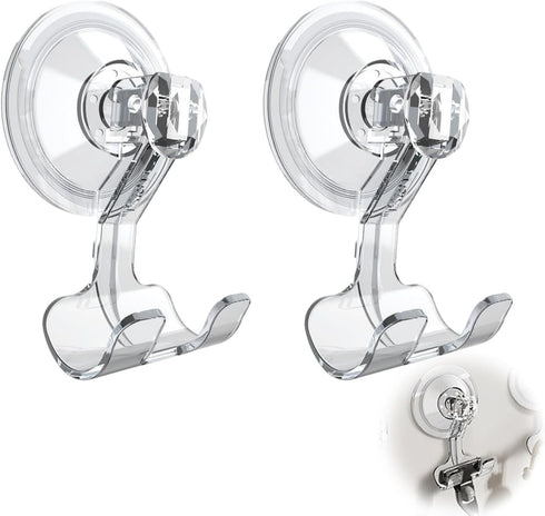 zuylikxy 2PCS Suction Cup Razor Holder for Shower, Clear Reusable His and Hers